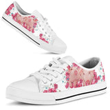 Pig Flower And Butterfly Low Top Shoes For Women, Shoes For Men Custom Shoes