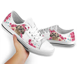 Shih Tzu Flower And Butterfly Low Top Shoes For Women, Shoes For Men Custom Shoes
