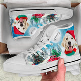 Golden Retriever In Xmas High Top Shoes For Women, Shoes For Men Custom Shoes