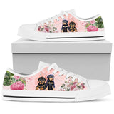 Rottweiler Flower Low Top Shoes For Women, Shoes For Men Custom Shoes