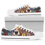 Basset Hound Polygon Low Top Shoes For Women, Shoes For Men Custom Shoes