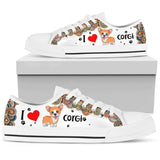 Corgi I Love You Low Top Shoes For Women, Shoes For Men Custom Shoes