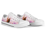 Chicken Pink Flower Low Top Shoes For Women, Shoes For Men Custom Shoes