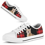 Cat Buffalo Plaid Christmas Low Top Shoes For Women, Shoes For Men Custom Shoes