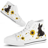 Scottish Terrier Sunflower High Top Shoes For Women, Shoes For Men Custom Shoes