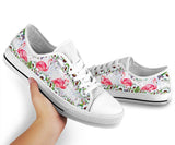 Cute Flamingo Flower Low Top Shoes For Women, Shoes For Men Custom Shoes
