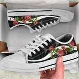 Hummingbird Embroidery Rose Low Top Shoes For Women, Shoes For Men Custom Shoes