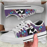 Panda Flowers Butterfly Low Top Shoes For Women, Shoes For Men Custom Shoes