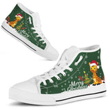 Giraffe Green Christmas High Top Shoes For Women, Shoes For Men Custom Shoes
