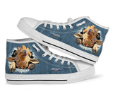 Giraffe Jeans High Top Shoes For Women, Shoes For Men Custom Shoes