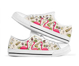 Flamingo And Wine Low Top Shoes For Women, Shoes For Men Custom Shoes