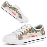 Flamingo Pattern Low Top Shoes For Women, Shoes For Men Custom Shoes
