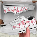 Flamingo Heart Low Top Shoes For Women, Shoes For Men Custom Shoes