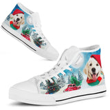 Golden Retriever In Xmas High Top Shoes For Women, Shoes For Men Custom Shoes