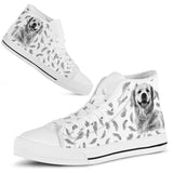 Golden Retriever Feather High Top Shoes For Women, Shoes For Men Custom Shoes