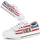 Penguin White Flag Low Top Shoes For Women, Shoes For Men Custom Shoes