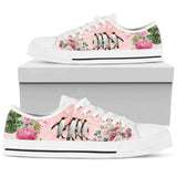 Penguin Flower Low Top Shoes For Women, Shoes For Men Custom Shoes
