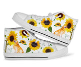 Golden Retriever Sunflower High Top Shoes For Women, Shoes For Men Custom Shoes