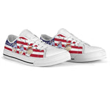 Cow White Flag Low Top Shoes For Women, Shoes For Men Custom Shoes