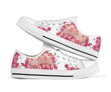 Pig Flower And Butterfly Low Top Shoes For Women, Shoes For Men Custom Shoes