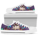 Pugs Flowers Butterfly Low Top Shoes For Women, Shoes For Men Custom Shoes