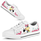Cow Flower And Butterfly Low Top Shoes For Women, Shoes For Men Custom Shoes