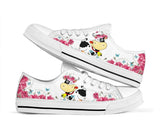Cow Flower And Butterfly Low Top Shoes For Women, Shoes For Men Custom Shoes