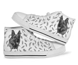 German Shepherd Feather High Top Shoes For Women, Shoes For Men Custom Shoes