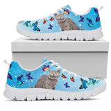 Cats Playing With Butterflies Sneakers Shoes For Women, Shoes For Men Sneaker Custom Shoes
