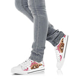 Poodle Flower And Butterfly Low Top Shoes For Women, Shoes For Men Custom Shoes