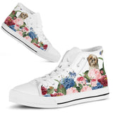Shih Tzu Flower High Top Shoes For Women, Shoes For Men Custom Shoes