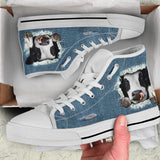 Cow Jeans High Top Shoes For Women, Shoes For Men Custom Shoes
