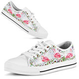 Cute Flamingo Flower Low Top Shoes For Women, Shoes For Men Custom Shoes