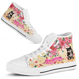 Cute Chihuahua Flower High Top Shoes For Women, Shoes For Men Custom Shoes
