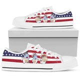 Cow White Flag Low Top Shoes For Women, Shoes For Men Custom Shoes