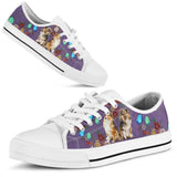 Shelties Flowers Butterfly Low Top Shoes For Women, Shoes For Men Custom Shoes