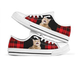 Cat Buffalo Plaid Christmas Low Top Shoes For Women, Shoes For Men Custom Shoes