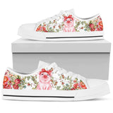 Pig Roses Low Top Shoes For Women, Shoes For Men Custom Shoes