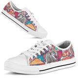 Penguin Cubes Low Top Shoes For Women, Shoes For Men Custom Shoes