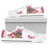 Shih Tzu Flower And Butterfly Low Top Shoes For Women, Shoes For Men Custom Shoes