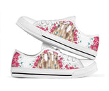 Grey Hound Flower And Butterfly Low Top Shoes For Women, Shoes For Men Custom Shoes