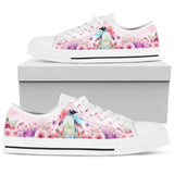 Penguin Pink Flower Low Top Shoes For Women, Shoes For Men Custom Shoes
