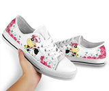 Cow Flower And Butterfly Low Top Shoes For Women, Shoes For Men Custom Shoes