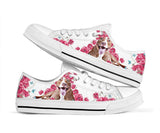 Pitbull Flower And Butterfly Low Top Shoes For Women, Shoes For Men Custom Shoes
