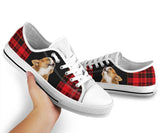 Corgi Buffalo Plaid Christmas Low Top Shoes For Women, Shoes For Men Custom Shoes