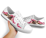 German Shepherd Flower And Butterfly Low Top Shoes For Women, Shoes For Men Custom Shoes