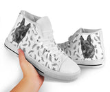 German Shepherd Feather High Top Shoes For Women, Shoes For Men Custom Shoes