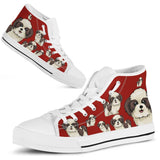 Shih Tzu Red High Top Shoes For Women, Shoes For Men Custom Shoes