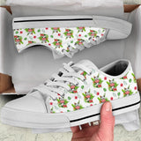 Cow Leaf Flower Low Top Shoes For Women, Shoes For Men Custom Shoes