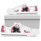 Panda Flower And Butterfly Low Top Shoes For Women, Shoes For Men Custom Shoes